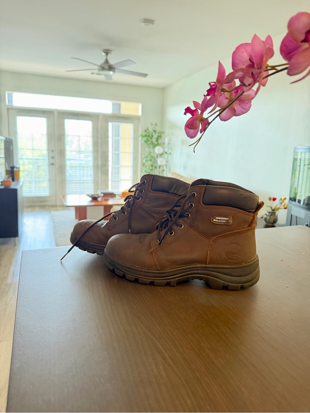Skechers Women's Brown Steel Toe Lace-Up Work Boots